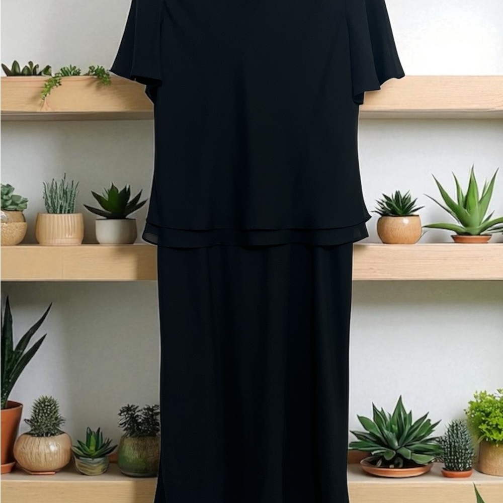 Virgo elegant Black party dress Sleek Black Fabric